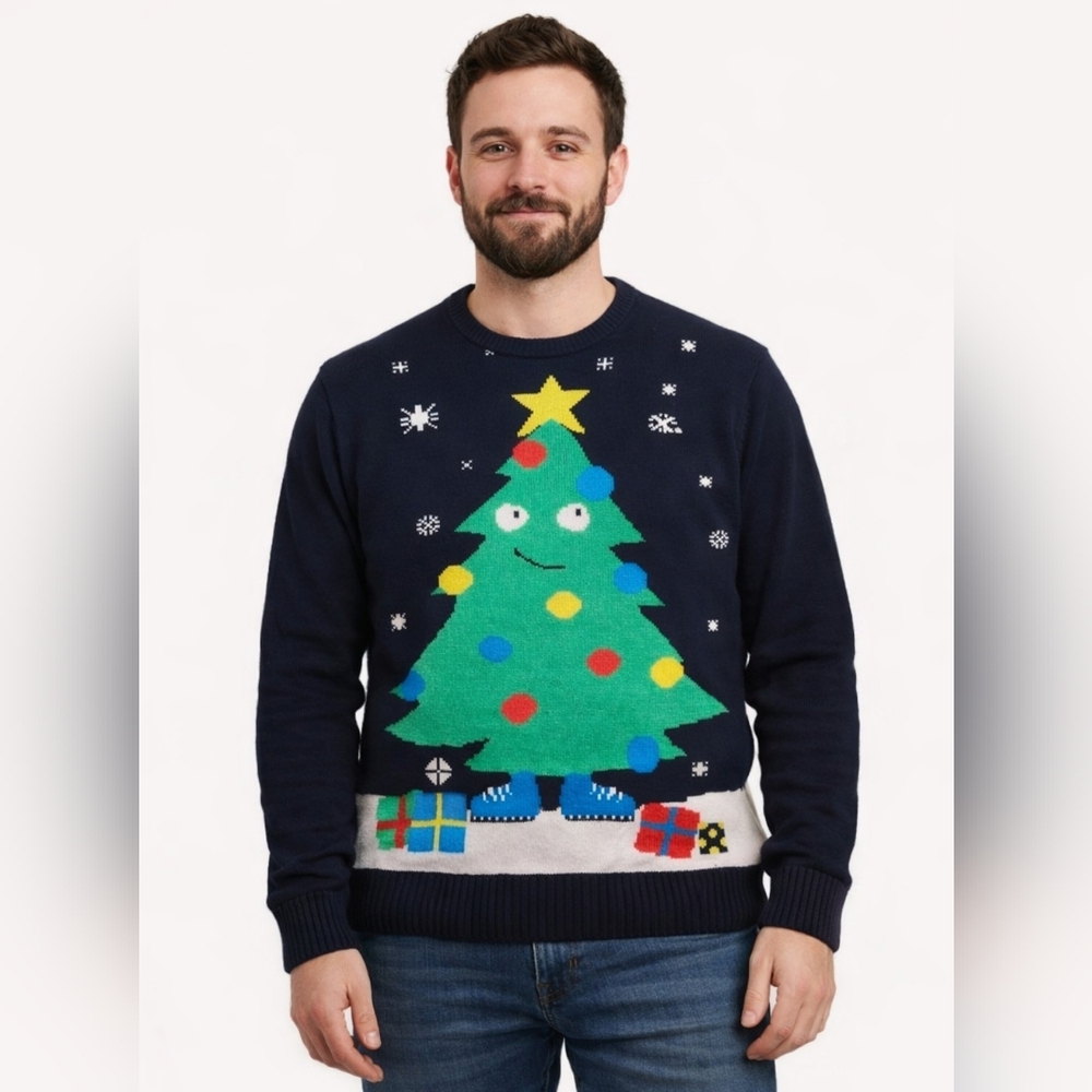Men's Festive & Nerdy Christmas Tree Ugly Sweater